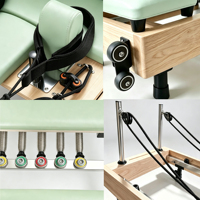 Klassisches Design Aluminium Gesundheits-Trainingsbett für Zuhause Sicheres Eichenholz-Bett Multifunktionales Klappbares Langlebiges Holz-Ahorn-Pilates-Reformer