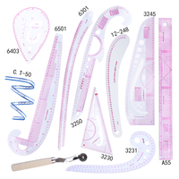 Outil de mesure de règle de couture en plastique de courbe française Offre Spéciale pour la conception de vêtements de patchwork emballés dans un sac