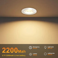 Plafonnier LED circulaire encastré haute luminosité 3W, panneau d'éclairage d'urgence 200 lumens, mini spot LED encastré