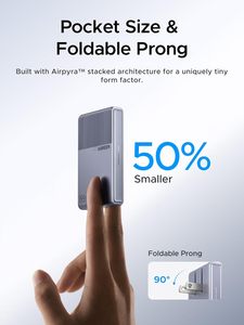 Cargador USB C <span class=keywords><strong>UGREEN</strong></span> Nexode Air de 100W, Diseño Plano, Enchufe Plegable Ultra Delgado, Carga Rápida GaN Compacta de 3 Puertos, Adaptador de Corriente Tipo C - Product Image 6