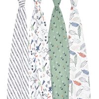 Ensemble de draps pour bébé en coton 100% imprimé QD Tex, garçons et filles, tissu de couverture en mousseline pour serviette de bébé
