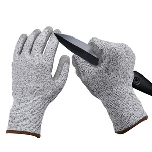 Venta al por mayor nivel 5 Anti corte guantes con <span class=keywords><strong>Grey</strong></span> revestimiento de PU Palm - Product Image 4