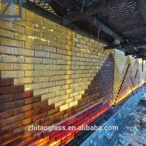 Exterior And Exterior Crystal Colored Solid Glass Fused Brick For Building Decoration