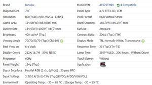 Giá bán buôn 7inch LCD hiển thị Module 800*480 Độ phân giải cho khung ảnh kỹ thuật số at070tn83 V.1 at070tn94 lw700at9309 - Product Image 2