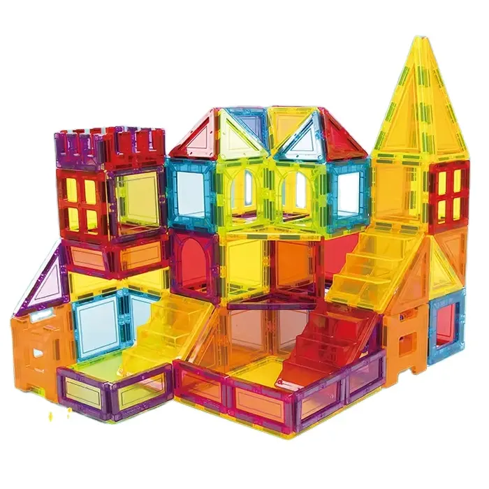 Giocattoli magnetici all'ingrosso forme magnetiche dell'edificio per giocattoli creativi puzzle forme geometriche di plastica forme di costruzione giocattolo