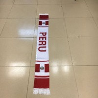 Écharpe en polyester tricotée personnalisée avec drapeau du Maroc pour les supporters de football, automne longue