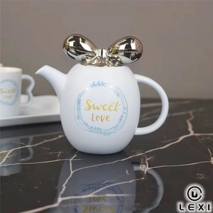Juego de vajilla de porcelana y cerámica, set de té con lazo dorado o plateado, estilo lujoso, encantador, al por mayor - Product Image 4