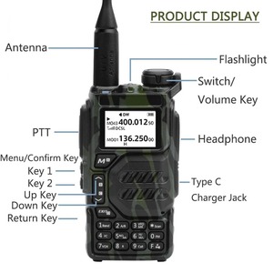 Radio bidirectionnelle Quansheng UV-K5, talkie-walkie 5W, radio CB, camouflage, bande aérienne, <span class=keywords><strong>émetteur</strong></span>-<span class=keywords><strong>récepteur</strong></span> radio amateur UVK5 - Product Image 4