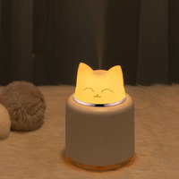 Humidificateur ultrasonique en forme de chat, aromathérapie, veilleuse d'ambiance, adapté à la voiture, pour bureau, hydratant, silencieux, tendance, mignon