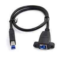 Panel kancing penguncian sekrup jantan ke betina, dudukan kabel USB 3.0 a jantan tipe B