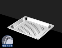 Bac de drainage perforé GN 1/1 en acier inoxydable 201, plaque de cuisson, conteneur Gastronorm moderne pour table vapeur, restaurant