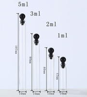 Vente en gros de flacons d'échantillons d'huiles essentielles parfumées 0,5 ml/1 ml/2 ml/3 ml, petits flacons en verre, tubes à essai avec bouchons