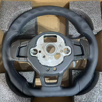 Volant en cuir noir personnalisé avec palettes de commande pour VW Polo Golf 6 7 GTD GTI GTS R Line MK7 Jetta Passat B7 B8
