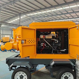 Bomba de control de inundaciones de alta potencia con motor autocebante, remolque de 4 ruedas para drenaje de aguas residuales, 30 KW 380V Shuolixing, 1 año de garantía - Product Image 1