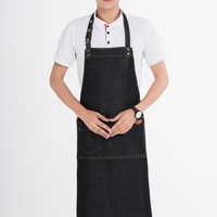 Tablier de cuisine personnalisé avec logo, couleur unie, pour la cuisine, le jardin, tablier de chef en denim