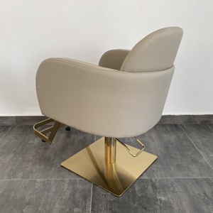Silla de Estilismo para Barbería y Salón de Belleza Z Barber Supplies, Silla de Salón Gris con Detalles en Dorado, Mueble Hidráulico Reclinable para Peluquería - Product Image 2