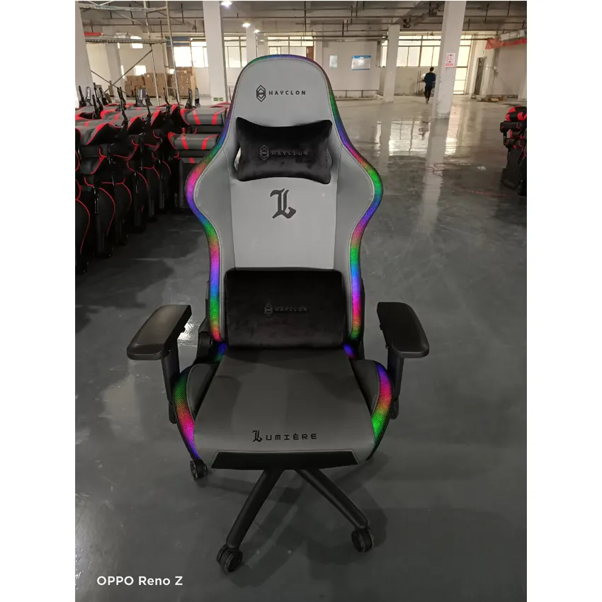 Chaise de Gaming en cuir véritable Led, chaise de course, bureau et de Gaming, avec éclairage RGB, directement en usine,