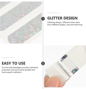 ผ้าพันแผลกาวกลิตเตอร์แบบปลอดเชื้อ บรรจุแยกชิ้น ระบายอากาศได้ สำหรับปฐมพยาบาลวัยรุ่น ดูแลบาดแผลสำหรับเด็กชายและเด็กหญิง - Product Image 4