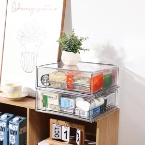 Caja de almacenamiento de cajón de escritorio transparente multifuncional Estante de almacenamiento cubierto multicapa dispuesto desordenado - Product Image 1