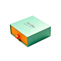 Boîte cadeau rigide personnalisée de luxe haut de gamme, recyclable, vert lac, avec tiroir, pour bijoux, en carton, portable, avec fermeture magnétique