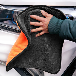 Friend Car Washing Supplies Double-sided Coral Fleece Car Towel 38x40cm Thickened Absorbent <b>Microfiber</b> For Car <b>Cleaning</b> - Product Image 2