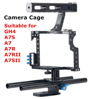 ZSYB Cage de stabilisation ergonomique portable en aluminium avec poignée, capacité 5 kg, pour appareils photo numériques A7R4/A7R3/A7R2/A7R1 Pro