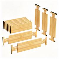 Diviseurs de tiroirs rectangulaires en bambou Lifewit de 5 pouces de hauteur, 45-55 cm/17,5-22 pouces, réglables et extensibles pour vêtements, cuisine, cosmétiques