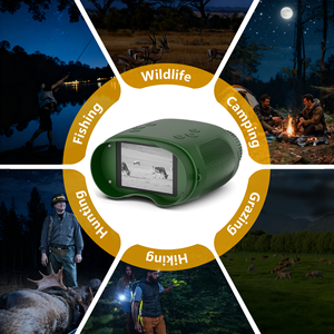 كاميرا رؤية ليلية خارجية بالأشعة تحت الحمراء البعيدة، تكبير 10 أضعاف، دقة 1080 بكسل مع إمكانية التقاط الصور والفيديو لاستكشاف الغابات والتخييم والمشي لمسافات طويلة - Product Image 4
