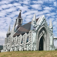 Tente gonflable commerciale portable en forme de bâtiment d'église, amovible, pour mariages romantiques et fêtes en extérieur, à vendre