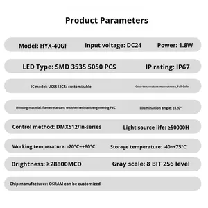 Ngoài trời không thấm nước <span class=keywords><strong>RGB</strong></span> 4cm điểm nguồn ánh sáng đầy đủ màu sắc xây dựng ánh sáng với điều khiển bên ngoài đầy màu sắc chạy ngựa thiết kế - Product Image 4