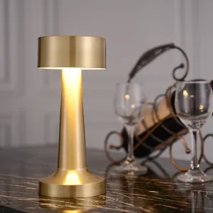Sensor táctil recargable inalámbrico comedor café decorativo KTW mancuerna Metal Retro Bar lámpara de mesa LED luz de noche