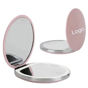 USB Sạc 2 Trong 1 Dễ Thương Mini Mỹ Phẩm Fan LED Gương Ánh Sáng Cầm Tay Trang Điểm Cầm Tay Gương - Product Image 1