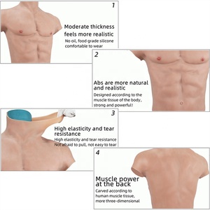 Músculos de Pecho Artificiales de Silicona Realista para Hombre para Moldear el Cuerpo y Aumentar el Pecho para <span class=keywords><strong>Cosplay</strong></span> - Product Image 4