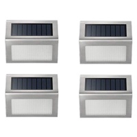 Wason a amélioré 4 * LED blanc froid/chaud en acier inoxydable à énergie solaire applique murale extérieure jardin patio clôture solaire éclairage d'escalier