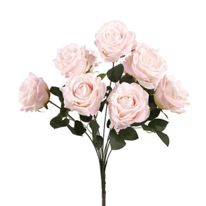 Ramo de Rosas Artificiales Onduladas de 9 Cabezas, Flores de Seda y Plástico de Alta Simulación, Decoración para Bodas, Accesorios de Fotografía, Decoración del Hogar - Product Image 5