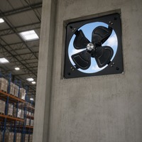 Ventilateur d'extraction pour cuisine commerciale, 12 pouces, haut débit d'air, ventilateur de ventilation carré avec moteur en cuivre