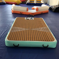 Drop Stitch Ocean Water Teak Pontoon flottant Jet Ski Dock Plate-forme de natation gonflable Island Raft