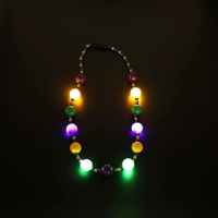 Collar de Cuentas de Mardi Gras de 46 Pulgadas con Luces LED Intermitentes para el Carnaval de Martes Grueso 2026