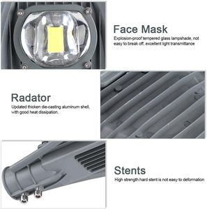 Lampe de rue LED gris blanc froid 200W AC 110V-260V étanche pour jardin, extérieur, industrie, usine, entrepôt WD-S801 100W - Product Image 6