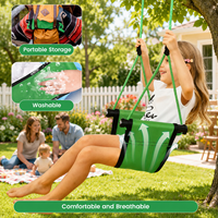 Siège de balançoire de sécurité pour enfants Ropecube - Hauteur réglable, balançoire d'intérieur/extérieur avec ceinture de sécurité pour jardin