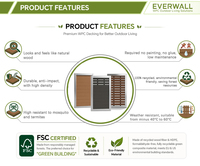 Portail double moderne en WPC avec cadre en alliage d'aluminium Everwall, pour jardin extérieur, finition grain de bois, résistant aux UV