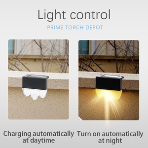 Lampe <span class=keywords><strong>solaire</strong></span> d'extérieur à LED pour escalier, 270 degrés, 300LM, IP64, étanche, rechargeable, pour balcon, terrasse, cour, montage mural - Product Image 3