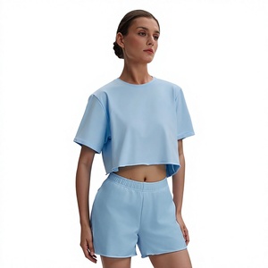 Fabricante de Camisetas Cortas de Moda Urbana, Camisetas Cortas Blancas al por Mayor para Mujer, Camisetas Cortas Casuales de Algodón de Talla Grande, Camisetas de Fábrica OEM - Product Image 1