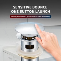 Joyhoo 8cm Clack-Click déchets lavabo navire vanité évier bouchon de vidange grand couvercle évier Pop Up bassin vidange avec trop-plein