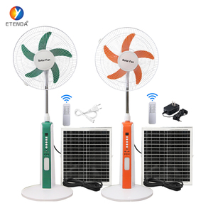 Nouveau produit : Ventilateur solaire 16 pouces avec batterie au lithium et lumière LED avec ampoule ETD1601F-2 - Product Image 2