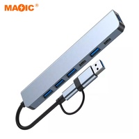 Adaptateur de concentrateur 7 en 1 type-c convertisseur de concentrateur 7 ports adaptateur de concentrateur USB pour ordinateur portable tablette