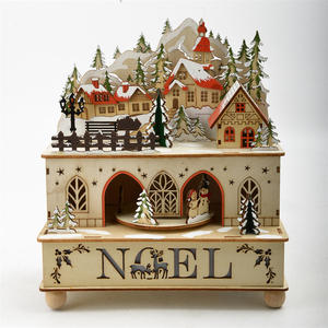 Madera Navidad artículo producto juguetes adornos anime viento madera 3D escritorio CALENDARIO DE Adviento caja carrusel caja musical decoraciones - Product Image 5