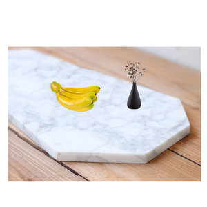 Khay đá cẩm thạch tự nhiên không thường xuyên cho trái cây, món tráng miệng và trang trí nội thất màu đen, trắng và xám - Product Image 3