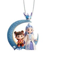 Nouveau Nezha 2 Game Acrylic Creative Design Mobile Phone Lanyard Chain Cute Keychain Pendant Children Gift
