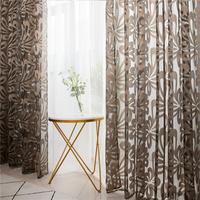 Bindi en gros, rideau en gaze jacquard floral européen, prêt à poser, tissé en organza pour rideaux et cantonnières